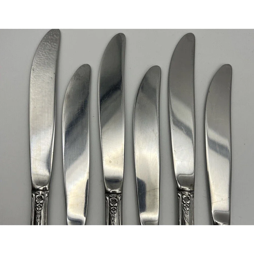 Set of 6 Oneida Distinction Deluxe KENNETT SQUARE Stainless Knives